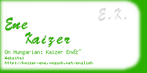 ene kaizer business card